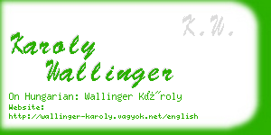 karoly wallinger business card